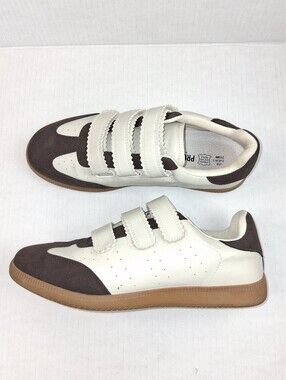 Project Cloud Ysabelle Ivory Brown Memory Foam Hook & Loop Comfort Sneakers